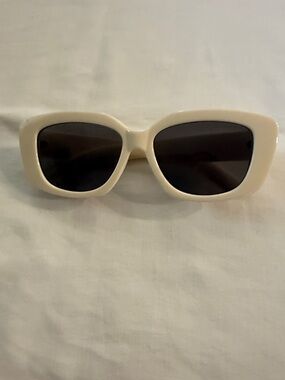 Target Cream Rectangle Sunglasses with Dark Lenses